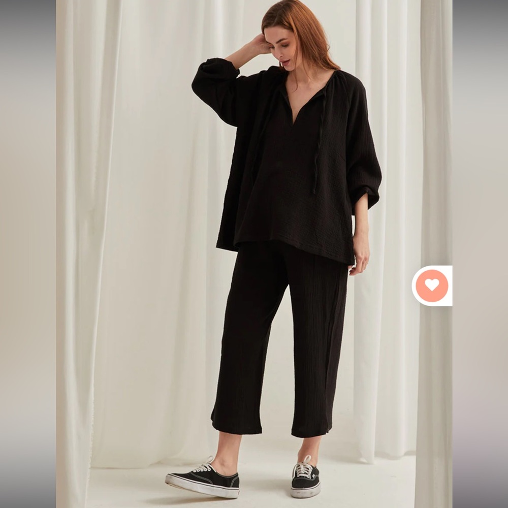 Women's Black Wide Leg Pants - Relaxed Comfort